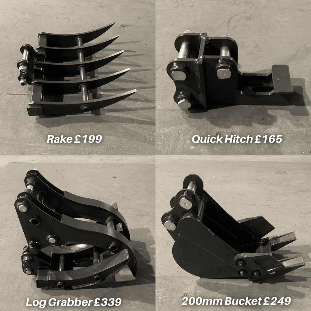 Crytec 1 Tonne Mini Excavator CREX10-K | Koop Diesel Engine | 10HP 7.6KW Power | 1550mm Depth l Digger