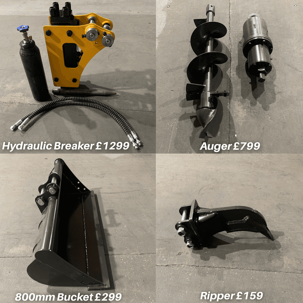 Crytec 1 Tonne Mini Excavator CREX10-K | Koop Diesel Engine | 10HP 7.6KW Power | 1550mm Depth l Digger