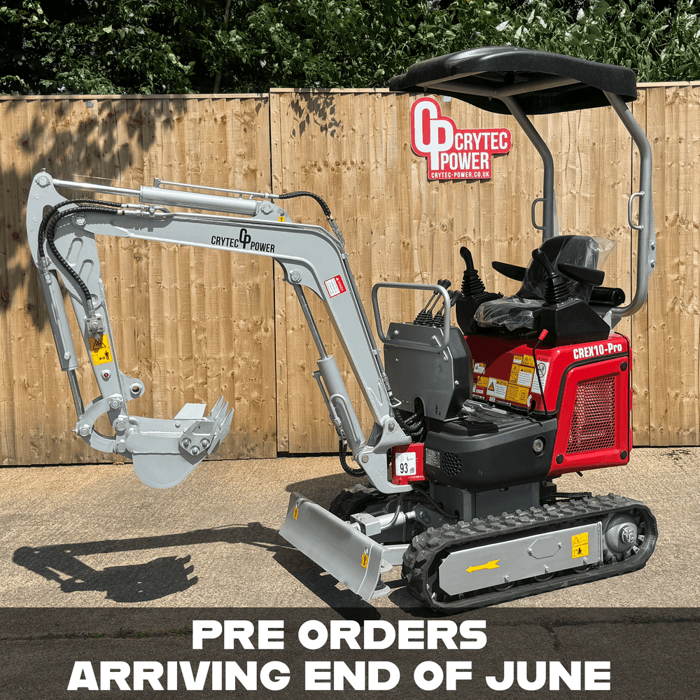 *PRE ORDER ONLY* Crytec 1 Tonne Mini Excavator CREX10-PRO | JOYSTICK CONTROLS | Koop Diesel Engine | 10HP 7.6KW Power | 1550mm Depth l Digger