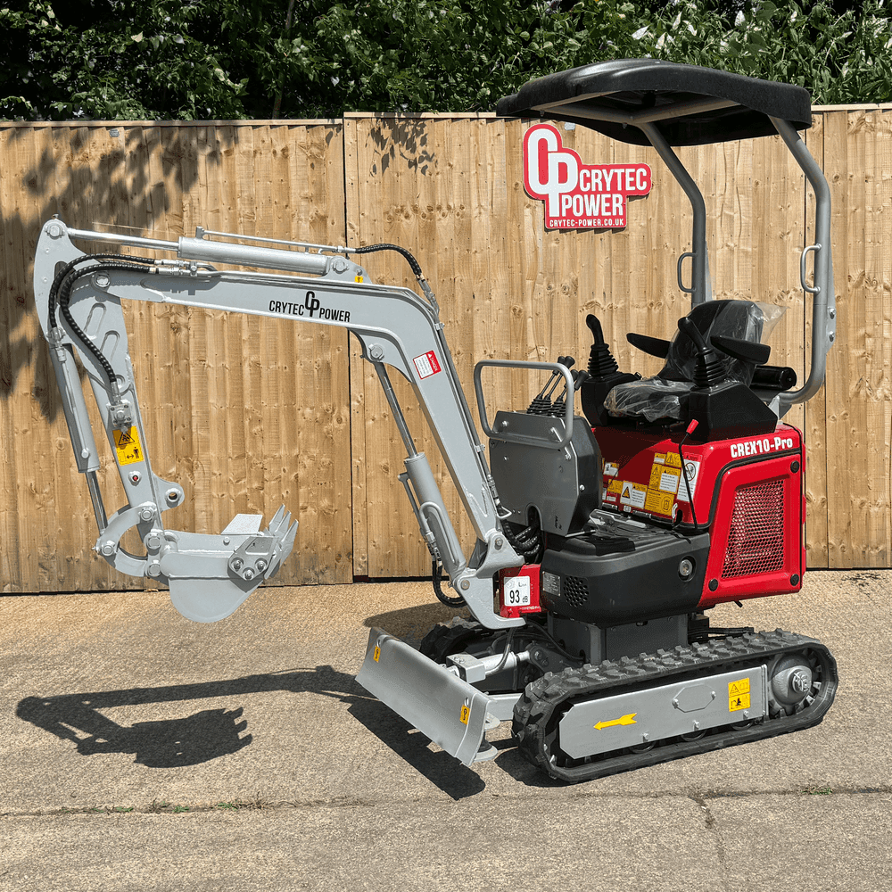 *PRE ORDER ONLY* Crytec 1 Tonne Mini Excavator CREX10-PRO | JOYSTICK CONTROLS | Koop Diesel Engine | 10HP 7.6KW Power | 1550mm Depth l Digger