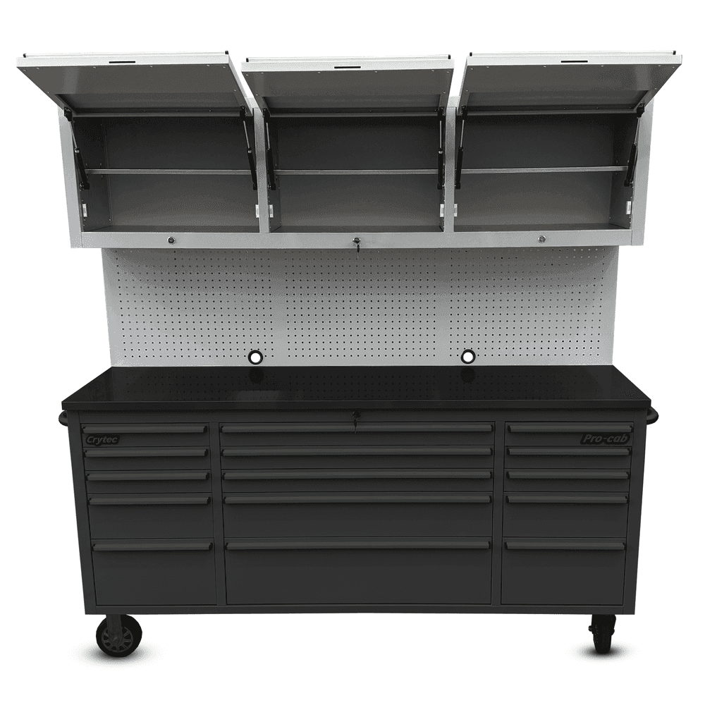 Pegboard and top cupboards For Grey 72 inch pro cab