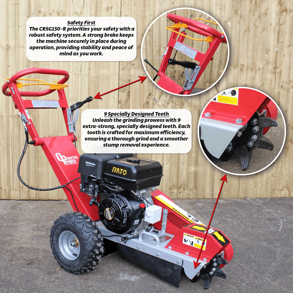 Crytec | CRSG150-R Stump Grinder | 235mm Depth | Petrol | 15hp 420cc