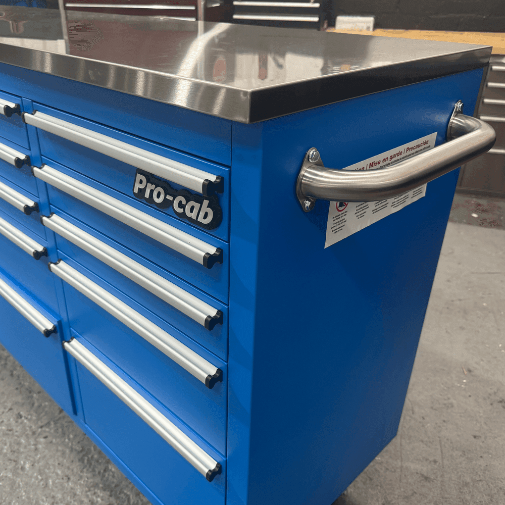 Crytec Pro Cab Blue 72 inch Stainless Steel Top Tool Cabinet Snap On Style Box