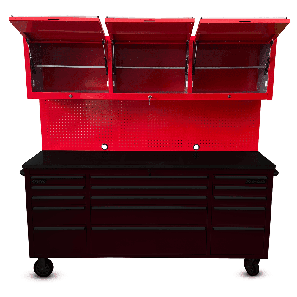 Pegboard and top cupboards For red 72 inch pro cab
