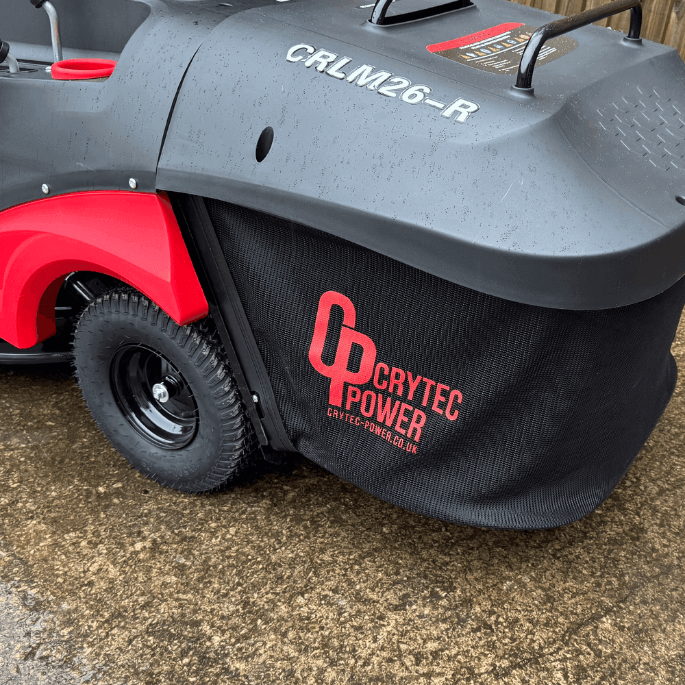 Crytec 26 inch Ride On Petrol Lawn Mower 224cc Mulcher