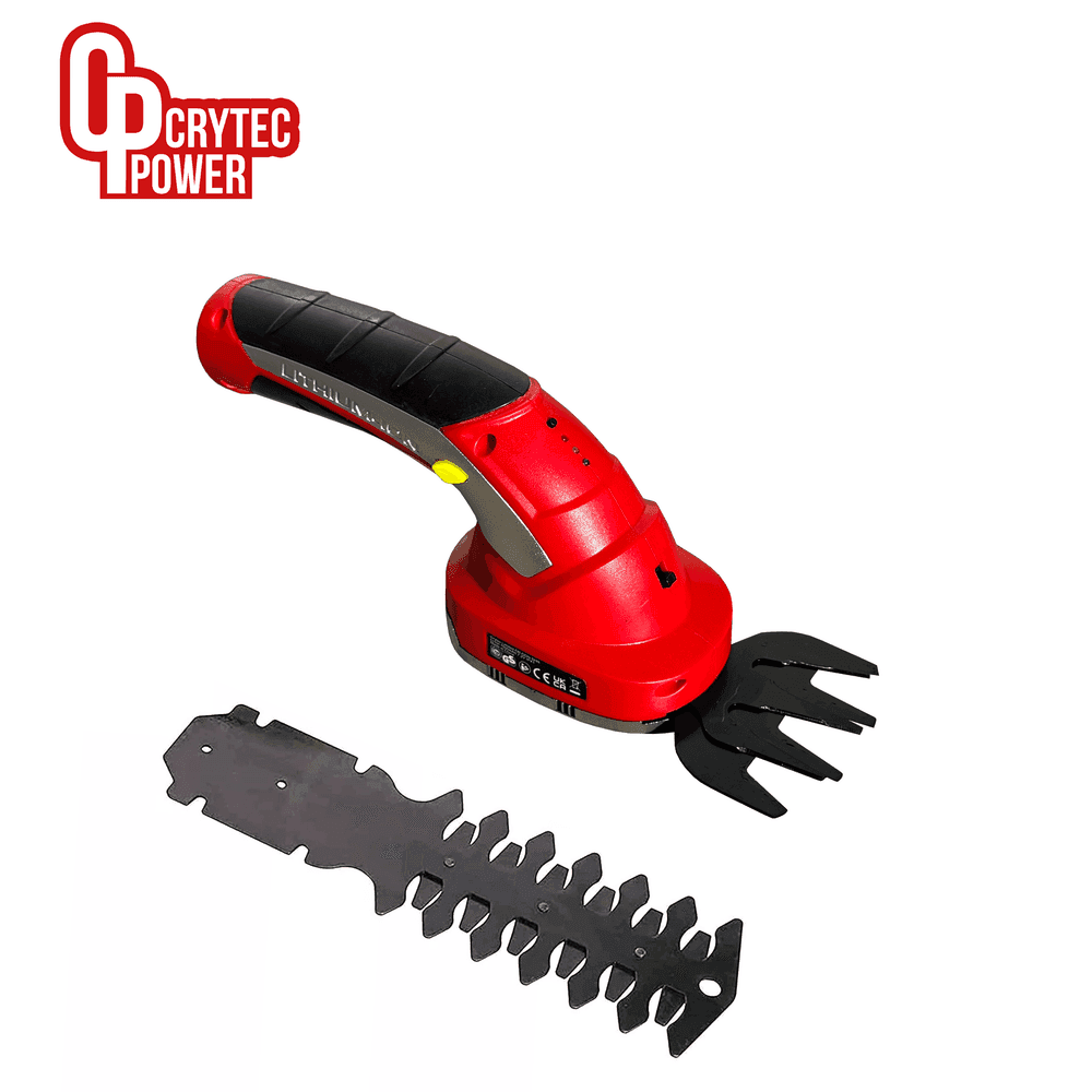 Crytec 2-in-1 Cordless Electric Shearer Trimmer – 7.2V Grass, Shrub &amp; Hedge Pruner