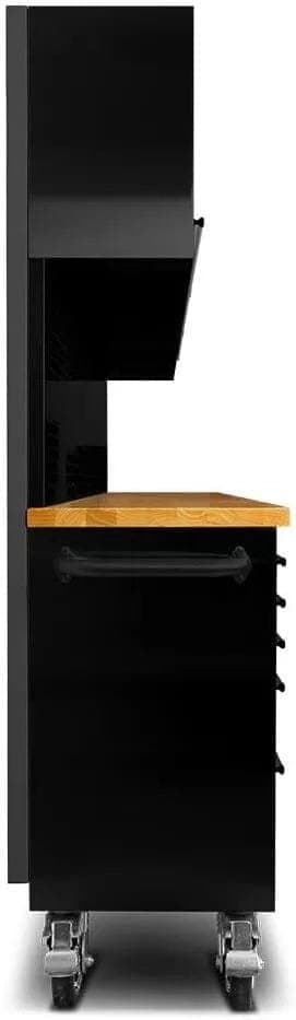 Crytec | 72″ Tool Cabinet Workstation | Black | 15 Drawers | 3 x Cupboards &amp; Pegboards