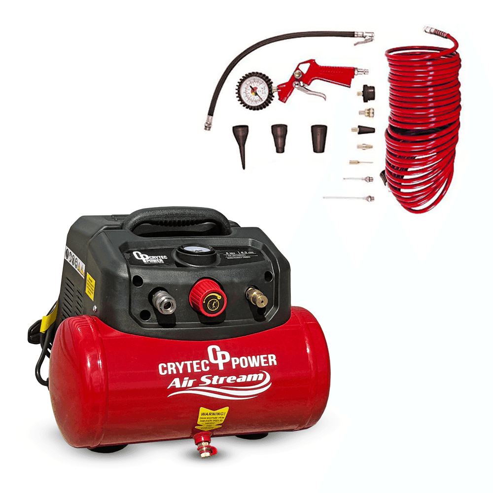 Crytec | CR6AC | 6L Capacity | Oil – Free Air Compressor I 1.2KW l 6.3 CFM with Tool Kit